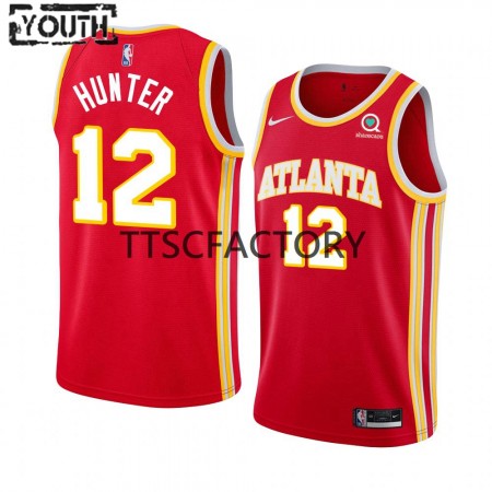 NBA Børn Trøje Atlanta Hawks De Andre Hunter 12 Nike 2022-23 Icon Edition Rød Swingman